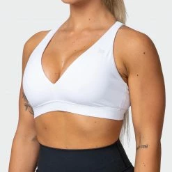 Muscle Nation Welcome To The Club All-Star Deep V Bra - White 11 Muscle Nation Welcome To The Club All-Star Deep V Bra - White