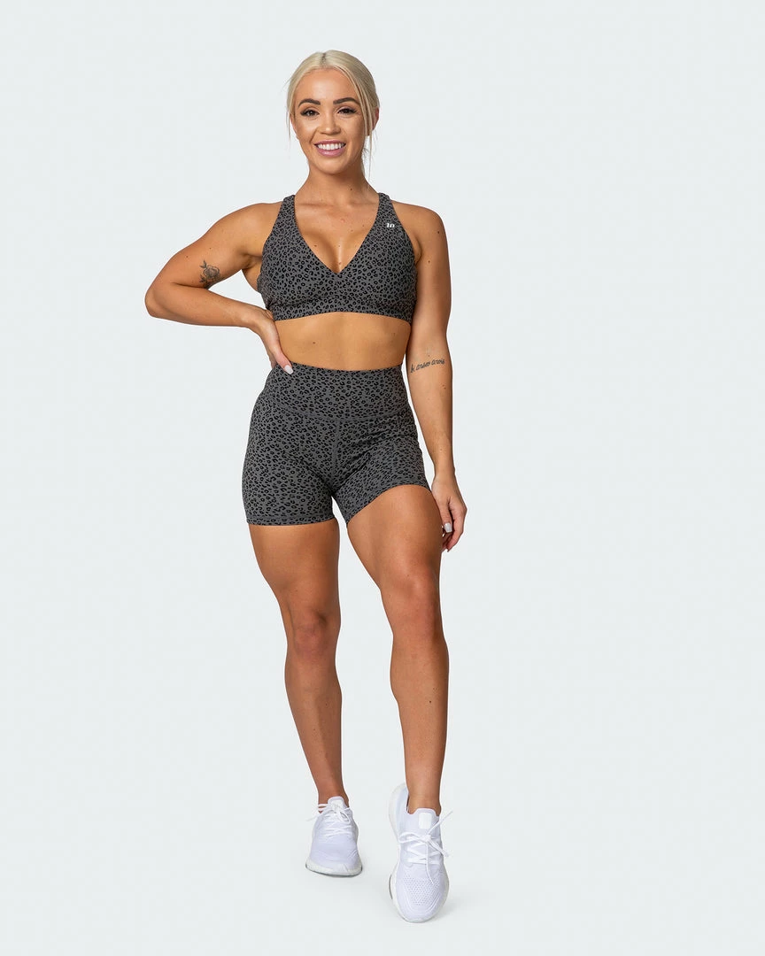 Muscle Nation All-Star Deep V Bra - Monochrome Mini Cheetah Print 9 Muscle Nation All-Star Deep V Bra - Monochrome Mini Cheetah Print