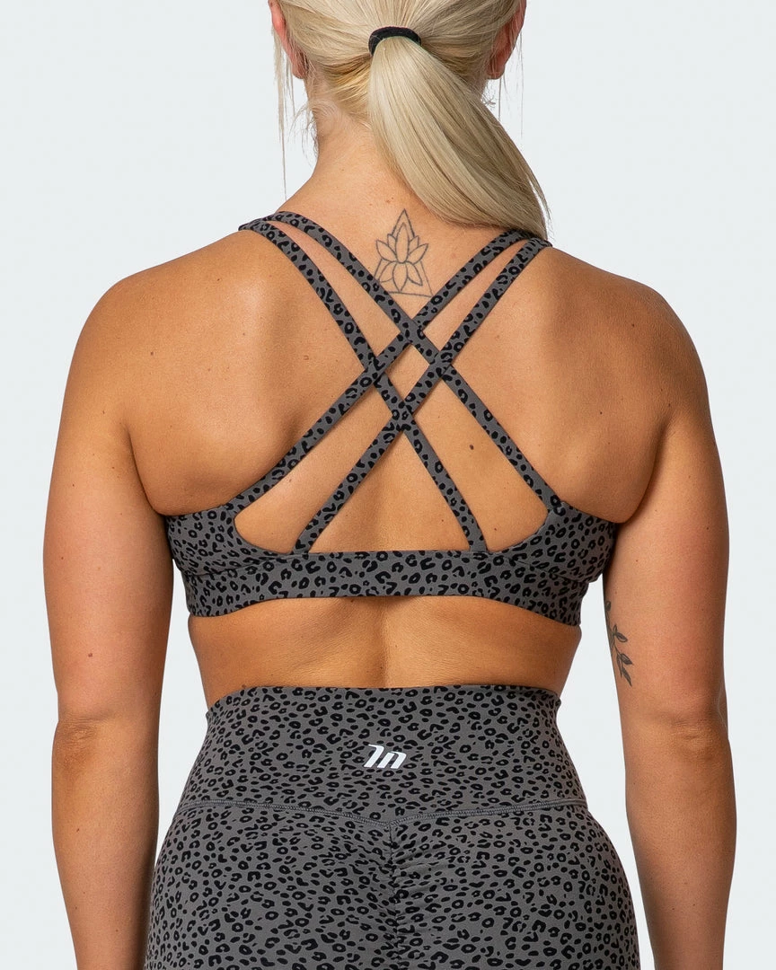 Muscle Nation All-Star Deep V Bra - Monochrome Mini Cheetah Print 8 Muscle Nation All-Star Deep V Bra - Monochrome Mini Cheetah Print