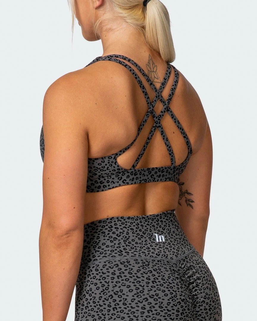 Muscle Nation All-Star Deep V Bra - Monochrome Mini Cheetah Print 7 Muscle Nation All-Star Deep V Bra - Monochrome Mini Cheetah Print