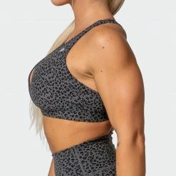 Muscle Nation All-Star Deep V Bra - Monochrome Mini Cheetah Print 12 Muscle Nation All-Star Deep V Bra - Monochrome Mini Cheetah Print
