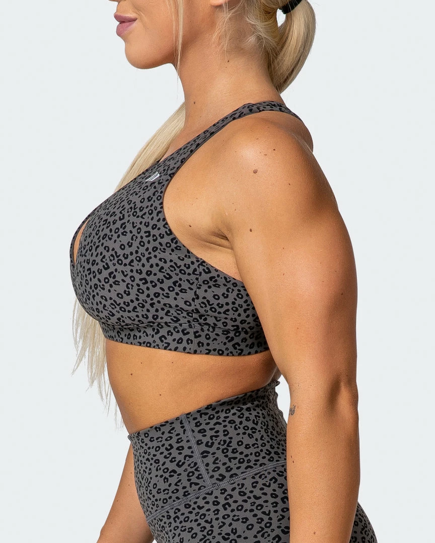 Muscle Nation All-Star Deep V Bra - Monochrome Mini Cheetah Print 6 Muscle Nation All-Star Deep V Bra - Monochrome Mini Cheetah Print