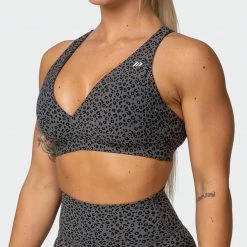 Muscle Nation All-Star Deep V Bra - Monochrome Mini Cheetah Print 11 Muscle Nation All-Star Deep V Bra - Monochrome Mini Cheetah Print