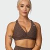 Muscle Nation All-Star Deep V Bra - Chocolate Mini Cheetah Print Welcome To The Club