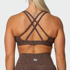 Muscle Nation All-Star Deep V Bra - Chocolate Mini Cheetah Print Welcome To The Club