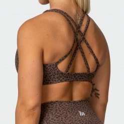 Muscle Nation All-Star Deep V Bra - Chocolate Mini Cheetah Print Welcome To The Club