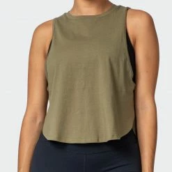 Muscle Nation Recovery Tank - Dark Olive Womens