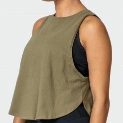 Muscle Nation Recovery Tank - Dark Olive Womens