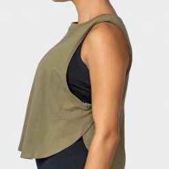 Muscle Nation Recovery Tank - Dark Olive Womens