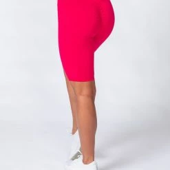 Muscle Nation Signature Referee Length High Waist Scrunch - Hot Pink