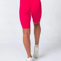 Muscle Nation Signature Referee Length High Waist Scrunch - Hot Pink