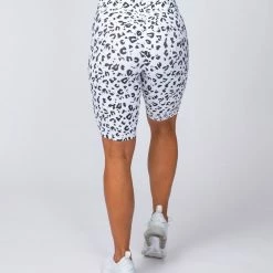Muscle Nation Signature Referee Length High Waist Scrunch - Snow Leopard Scrunch Bum