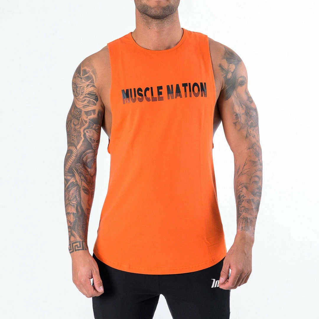 Muscle Nation Womens Retro Tank - Orange 3 Muscle Nation Womens Retro Tank - Orange