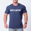 Muscle Nation Retro Tee - Navy Mens