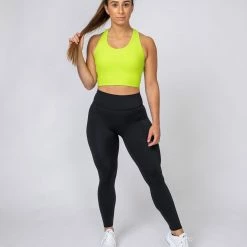 Muscle Nation Womens Ribbed Cropped Tank - Acid Lime 11 Muscle Nation Womens Ribbed Cropped Tank - Acid Lime