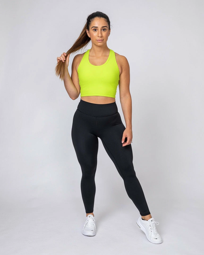 Muscle Nation Womens Ribbed Cropped Tank - Acid Lime 6 Muscle Nation Womens Ribbed Cropped Tank - Acid Lime