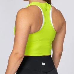 Muscle Nation Womens Ribbed Cropped Tank - Acid Lime 12 Muscle Nation Womens Ribbed Cropped Tank - Acid Lime