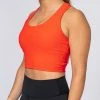 Muscle Nation Ribbed Cropped Tank - Infrared Womens