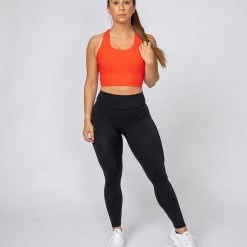 Muscle Nation Ribbed Cropped Tank - Infrared Womens