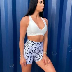 Muscle Nation Ribbed Deep V Bra - White Womens 11 Muscle Nation Ribbed Deep V Bra - White Womens