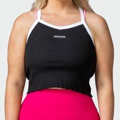 Muscle Nation Ripple Strappy Tank - Black 30% EOFY SALE