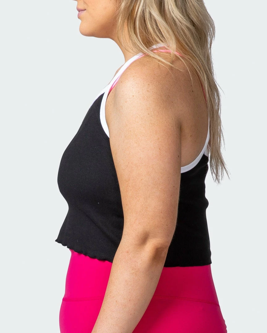 Muscle Nation Ripple Strappy Tank - Black 30% EOFY SALE 6 Muscle Nation Ripple Strappy Tank - Black 30% EOFY SALE
