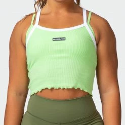 Muscle Nation Ripple Strappy Tank - Lime Flash 30% EOFY SALE