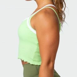 Muscle Nation Ripple Strappy Tank - Lime Flash 30% EOFY SALE
