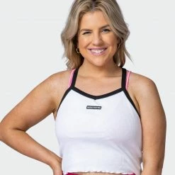 Muscle Nation Ripple Strappy Tank - White 30% EOFY SALE