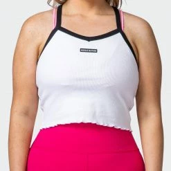 Muscle Nation Ripple Strappy Tank - White 30% EOFY SALE