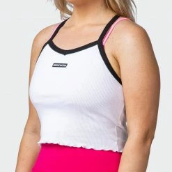 Muscle Nation Ripple Strappy Tank - White 30% EOFY SALE