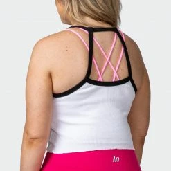 Muscle Nation Ripple Strappy Tank - White 30% EOFY SALE