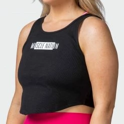 Muscle Nation Scorching Hot Ribbed Tank - Black