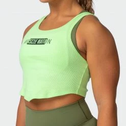 Muscle Nation Scorching Hot Ribbed Tank - Lime Flash 11 Muscle Nation Scorching Hot Ribbed Tank - Lime Flash