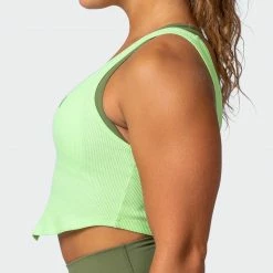 Muscle Nation Scorching Hot Ribbed Tank - Lime Flash 12 Muscle Nation Scorching Hot Ribbed Tank - Lime Flash