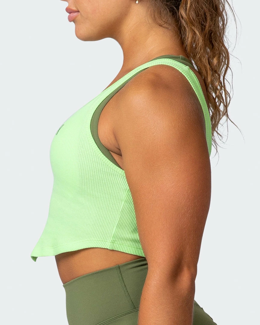 Muscle Nation Scorching Hot Ribbed Tank - Lime Flash 6 Muscle Nation Scorching Hot Ribbed Tank - Lime Flash