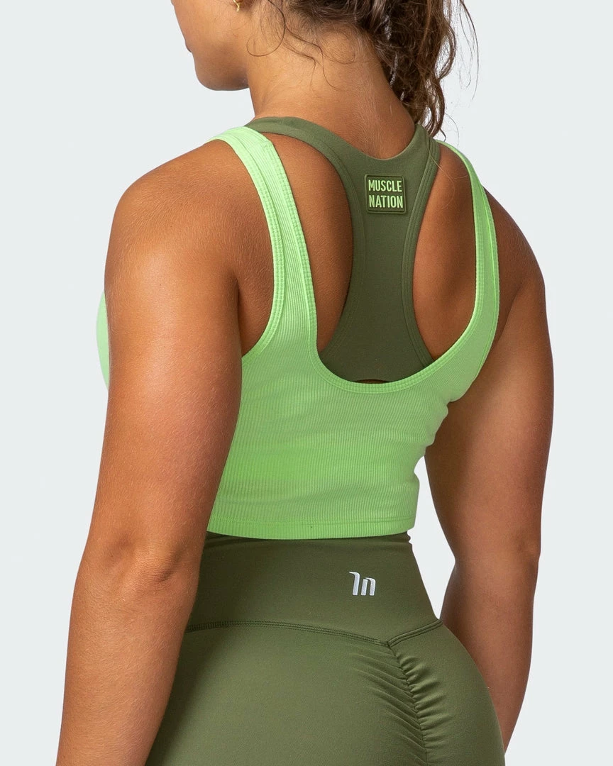 Muscle Nation Scorching Hot Ribbed Tank - Lime Flash 7 Muscle Nation Scorching Hot Ribbed Tank - Lime Flash