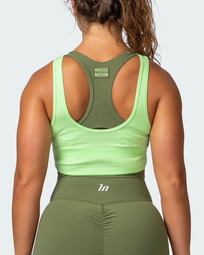 Muscle Nation Scorching Hot Ribbed Tank - Lime Flash 8 Muscle Nation Scorching Hot Ribbed Tank - Lime Flash
