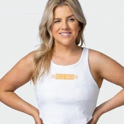Muscle Nation Scorching Hot Ribbed Tank - White 30% EOFY SALE