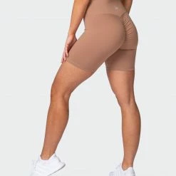 Muscle Nation Signature Scrunch Bike Shorts - Chai