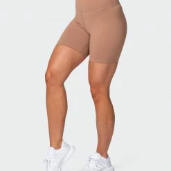 Muscle Nation Signature Scrunch Bike Shorts - Chai