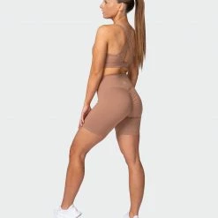 Muscle Nation Signature Scrunch Bike Shorts - Chai