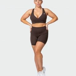 Muscle Nation Signature Scrunch Bike Shorts - Chocolate