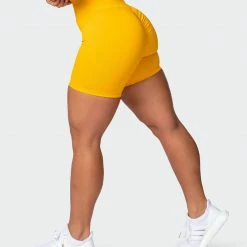 Muscle Nation Featured Signature Scrunch Bike Shorts - Golden