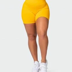 Muscle Nation Featured Signature Scrunch Bike Shorts - Golden