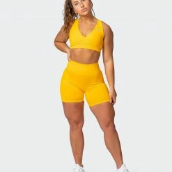 Muscle Nation Featured Signature Scrunch Bike Shorts - Golden