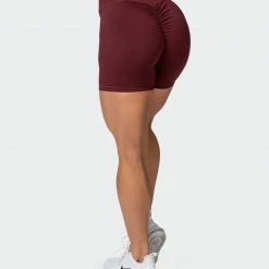 Muscle Nation Signature Scrunch Bike Shorts - Merlot