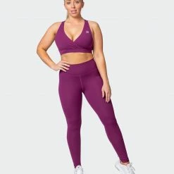 Muscle Nation Signature Full Length Scrunch Leggings - Boysenberry Featured