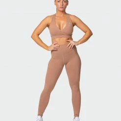 Muscle Nation 30% EOFY SALE Signature Full Length Scrunch Leggings - Chai