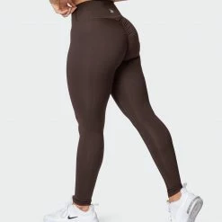 Muscle Nation Signature Scrunch Full Length Leggings - Chocolate 30% EOFY SALE